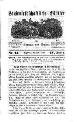 Landwirtschaftliche Blätter für Schwaben und Neuburg Freitag 20. Oktober 1865