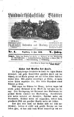 Landwirtschaftliche Blätter für Schwaben und Neuburg Freitag 5. Januar 1866