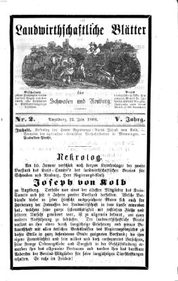 Landwirtschaftliche Blätter für Schwaben und Neuburg Freitag 12. Januar 1866