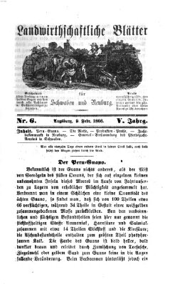 Landwirtschaftliche Blätter für Schwaben und Neuburg Freitag 9. Februar 1866