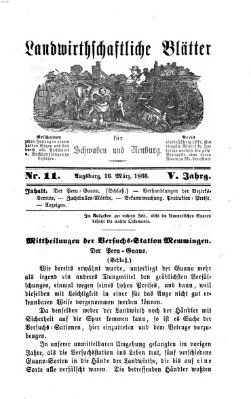 Landwirtschaftliche Blätter für Schwaben und Neuburg Freitag 16. März 1866