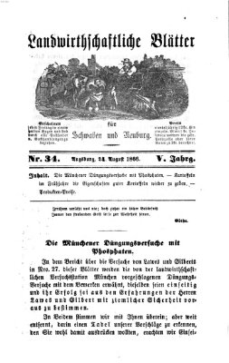 Landwirtschaftliche Blätter für Schwaben und Neuburg Freitag 24. August 1866
