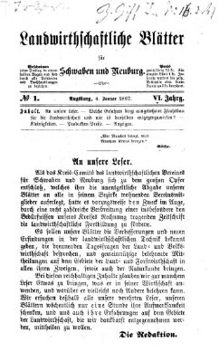 Landwirtschaftliche Blätter für Schwaben und Neuburg Freitag 4. Januar 1867