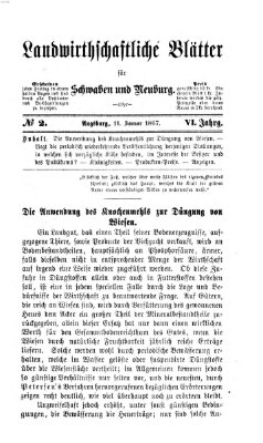 Landwirtschaftliche Blätter für Schwaben und Neuburg Freitag 11. Januar 1867
