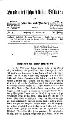 Landwirtschaftliche Blätter für Schwaben und Neuburg Freitag 25. Januar 1867