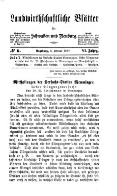 Landwirtschaftliche Blätter für Schwaben und Neuburg Freitag 8. Februar 1867