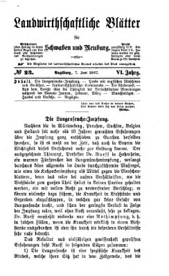 Landwirtschaftliche Blätter für Schwaben und Neuburg Freitag 7. Juni 1867