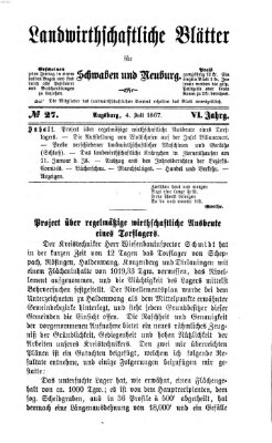 Landwirtschaftliche Blätter für Schwaben und Neuburg Donnerstag 4. Juli 1867