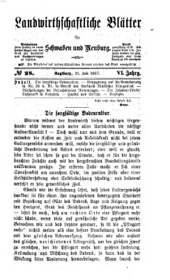 Landwirtschaftliche Blätter für Schwaben und Neuburg Donnerstag 11. Juli 1867