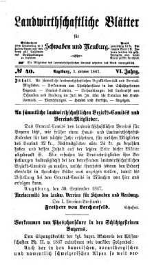 Landwirtschaftliche Blätter für Schwaben und Neuburg Donnerstag 3. Oktober 1867