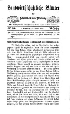 Landwirtschaftliche Blätter für Schwaben und Neuburg Donnerstag 24. Oktober 1867