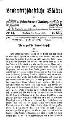 Landwirtschaftliche Blätter für Schwaben und Neuburg Donnerstag 26. Dezember 1867