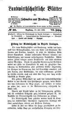 Landwirtschaftliche Blätter für Schwaben und Neuburg Donnerstag 23. Juli 1868