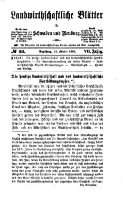 Landwirtschaftliche Blätter für Schwaben und Neuburg Donnerstag 22. Oktober 1868