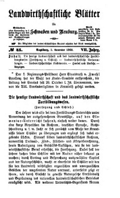 Landwirtschaftliche Blätter für Schwaben und Neuburg Donnerstag 5. November 1868