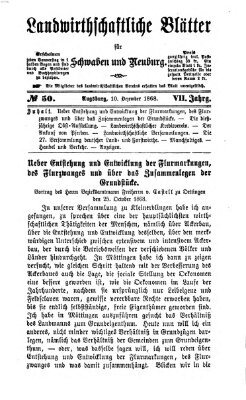 Landwirtschaftliche Blätter für Schwaben und Neuburg Donnerstag 10. Dezember 1868