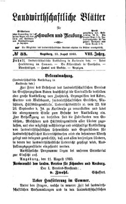 Landwirtschaftliche Blätter für Schwaben und Neuburg Donnerstag 19. August 1869