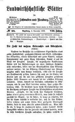 Landwirtschaftliche Blätter für Schwaben und Neuburg Donnerstag 4. November 1869