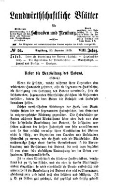 Landwirtschaftliche Blätter für Schwaben und Neuburg Donnerstag 23. Dezember 1869