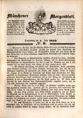 Münchener Morgenblatt Donnerstag 9. Juli 1840