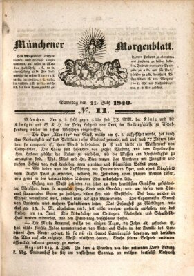 Münchener Morgenblatt Samstag 11. Juli 1840