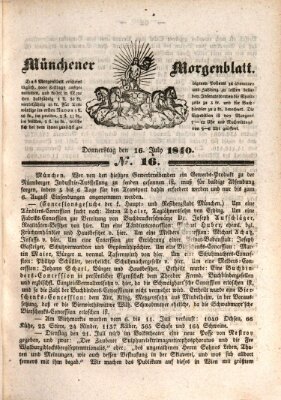 Münchener Morgenblatt Donnerstag 16. Juli 1840