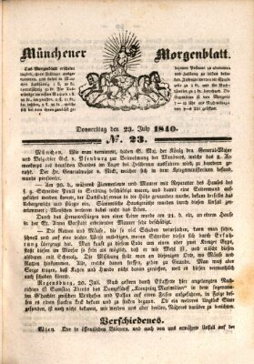 Münchener Morgenblatt Donnerstag 23. Juli 1840