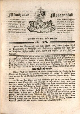 Münchener Morgenblatt Dienstag 28. Juli 1840