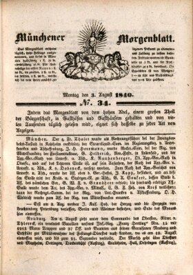 Münchener Morgenblatt Montag 3. August 1840