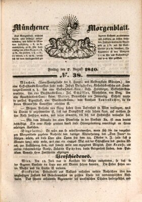 Münchener Morgenblatt Freitag 7. August 1840