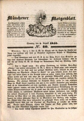 Münchener Morgenblatt Sonntag 9. August 1840