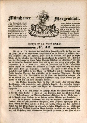 Münchener Morgenblatt Dienstag 11. August 1840