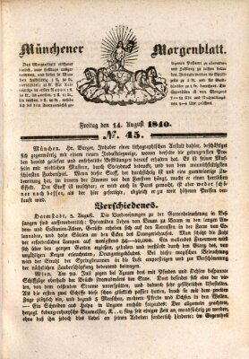 Münchener Morgenblatt Freitag 14. August 1840