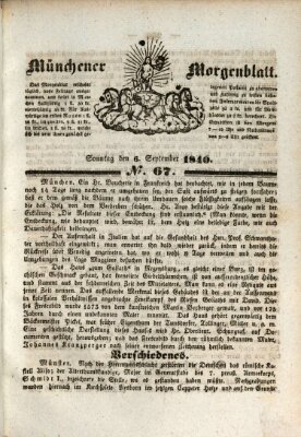 Münchener Morgenblatt Sonntag 6. September 1840