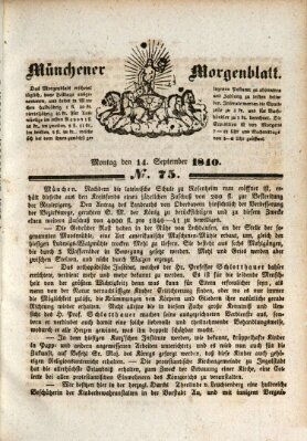 Münchener Morgenblatt Montag 14. September 1840