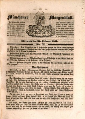 Münchener Morgenblatt Mittwoch 24. Februar 1841