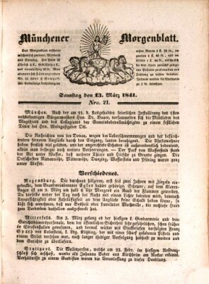 Münchener Morgenblatt Samstag 13. März 1841