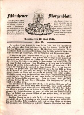 Münchener Morgenblatt Samstag 19. Juni 1841