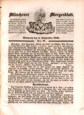 Münchener Morgenblatt Mittwoch 1. September 1841