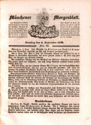 Münchener Morgenblatt Samstag 4. September 1841