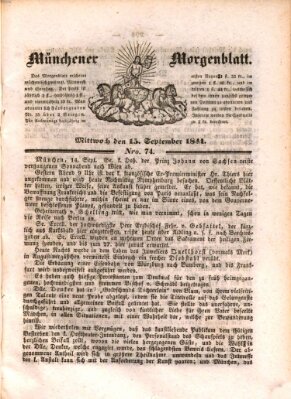 Münchener Morgenblatt Mittwoch 15. September 1841