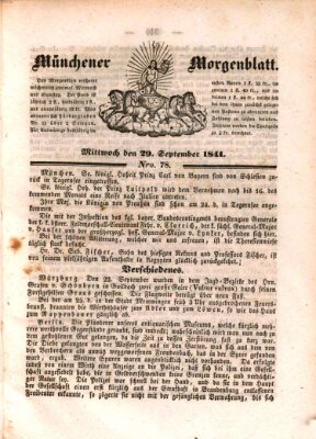 Münchener Morgenblatt Mittwoch 29. September 1841