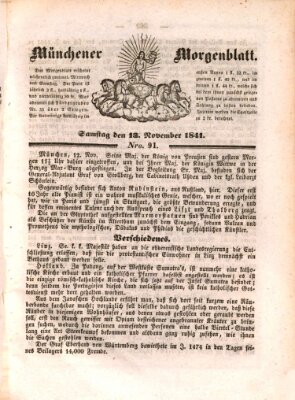 Münchener Morgenblatt Samstag 13. November 1841