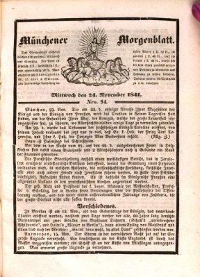 Münchener Morgenblatt Mittwoch 24. November 1841