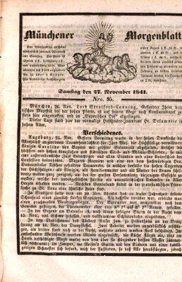 Münchener Morgenblatt Samstag 27. November 1841