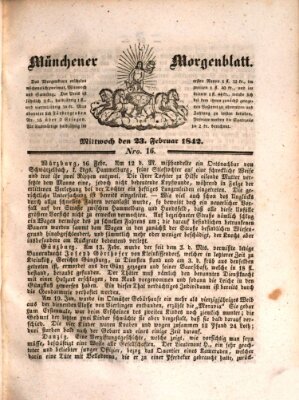 Münchener Morgenblatt Mittwoch 23. Februar 1842