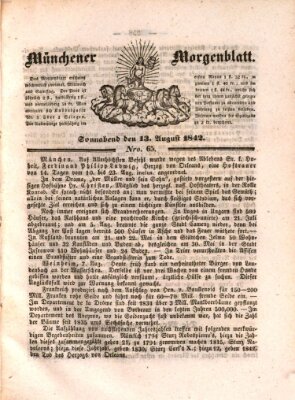 Münchener Morgenblatt Samstag 13. August 1842