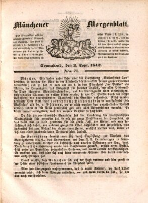 Münchener Morgenblatt Samstag 3. September 1842