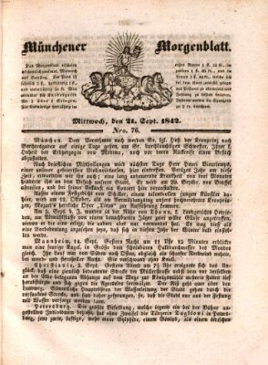 Münchener Morgenblatt Mittwoch 21. September 1842