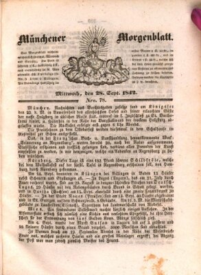 Münchener Morgenblatt Mittwoch 28. September 1842